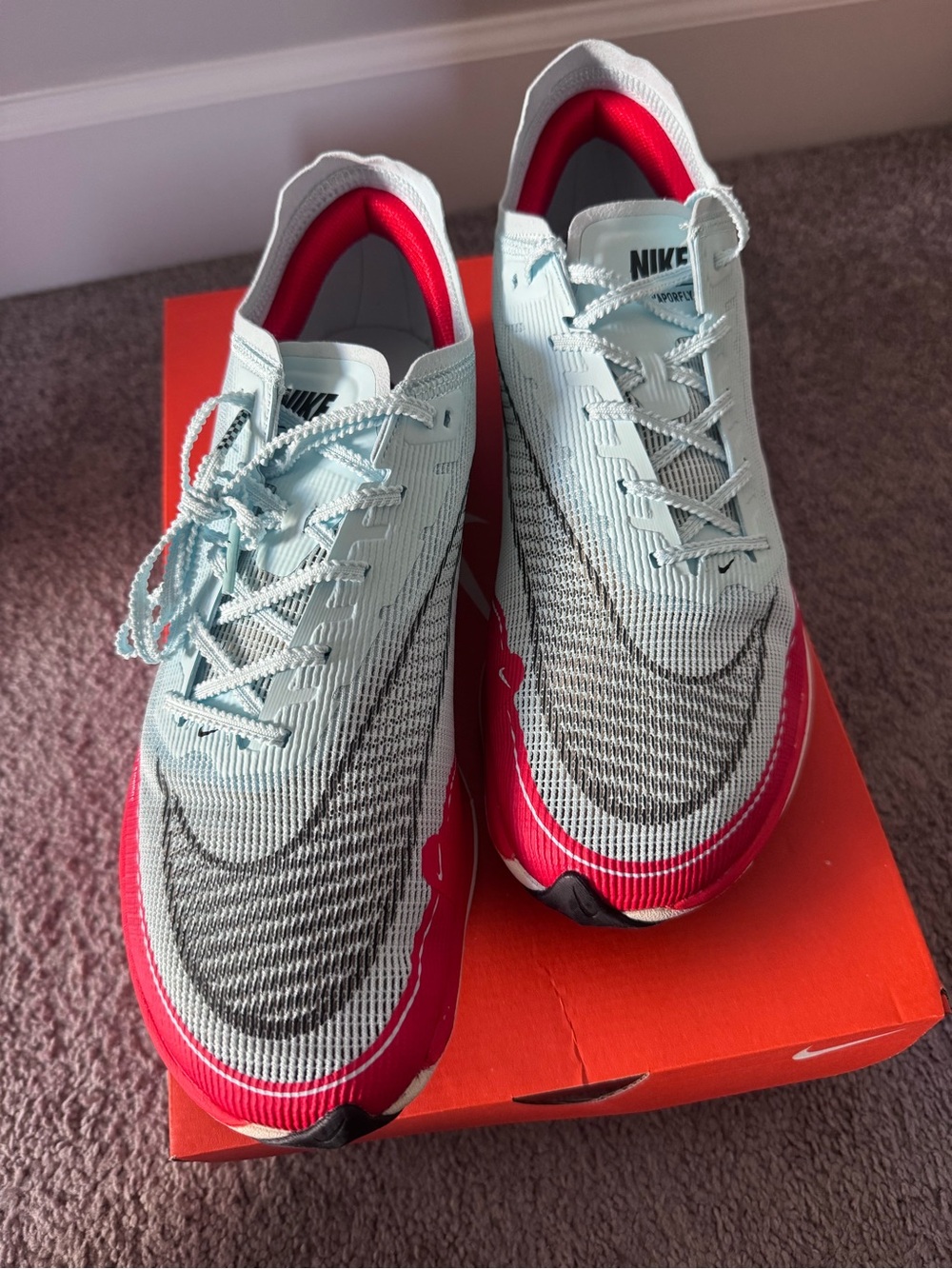 Nike ZoomX Vaporfly Next% 2 blue running shoes, Size US 11